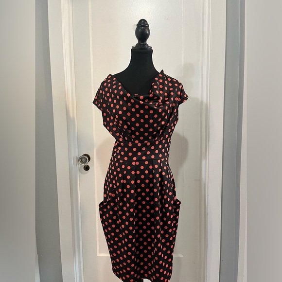 Pink Martini Dresses & Skirts - Pink Martini Burgundy Polka Dot Dress – Size M (P2P ~17”)